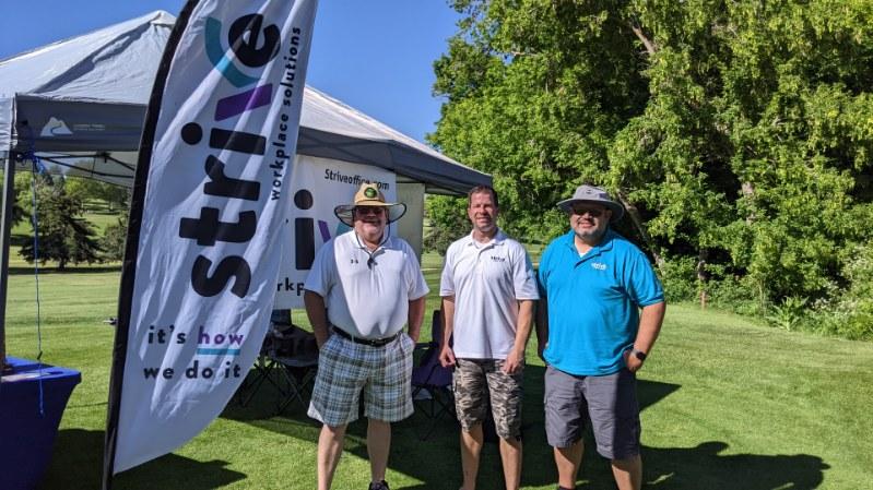 Jeff Lurcook, Jeff Williams and Lance Wolfley at Davis Chamber Golf Tournament