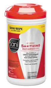 Sani-Wipe No Rinse Multi Surface Sanitizing Wipes