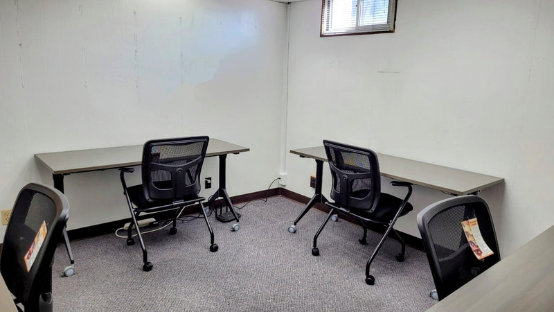 Office with new tables and chairs